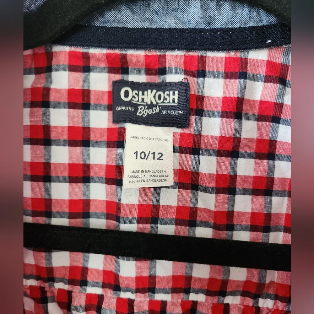 Osh Kosh Plaid Button Up Shirt 10/12